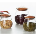 1000ml Glass Storage Jar Storage Can with Bamboo Lid